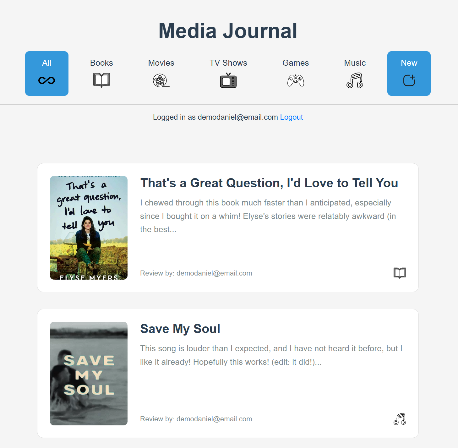 Media Journal screenshot